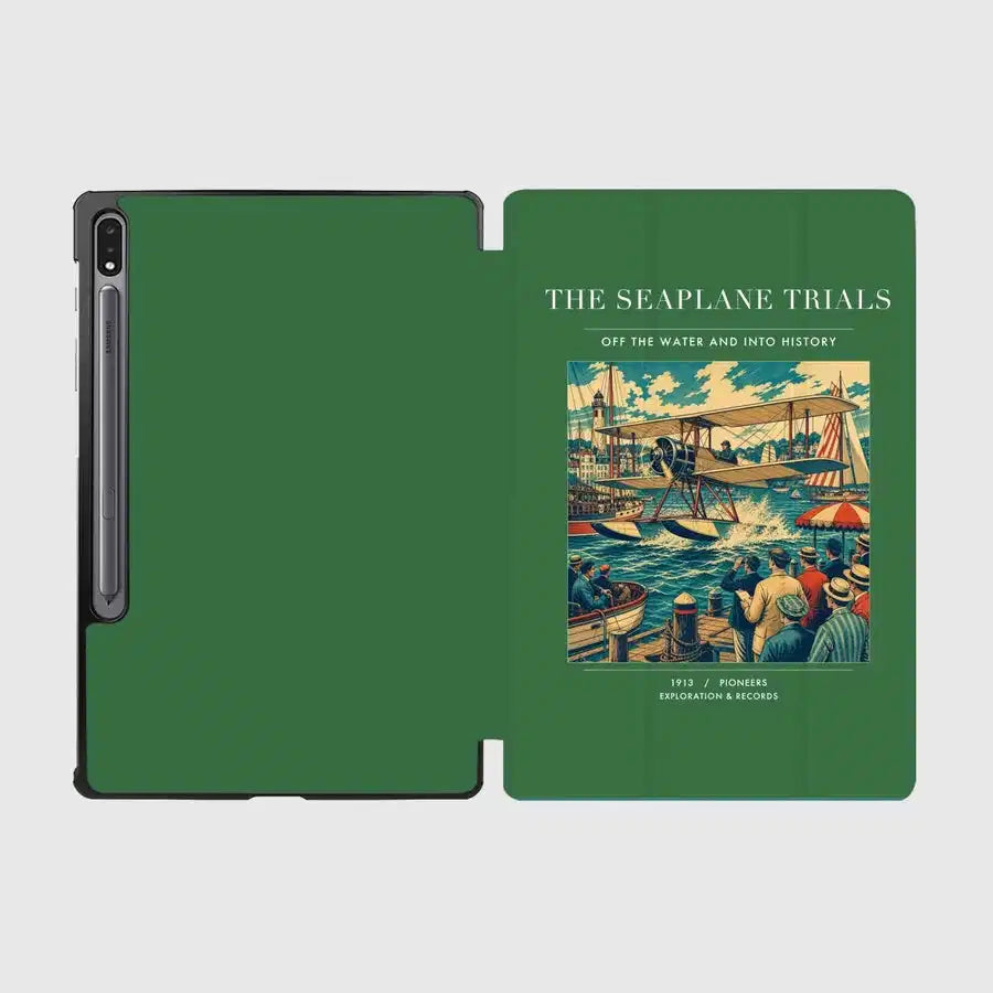 VINTAGE G4005 - The Seaplane Trials - Designed iPad & Samsung Tablet Cases design on green samsung