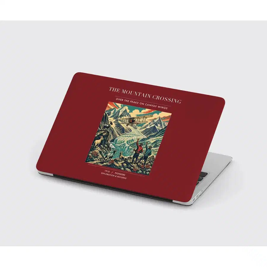 VINTAGE G4006 - The Mountain Crossing - Designed MacBook Cases design on darkred