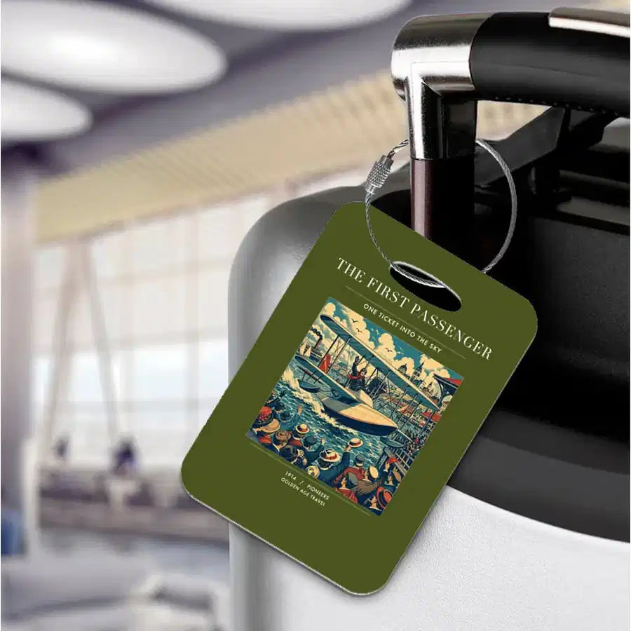 VINTAGE G4007 - The First Passenger - Acrylic Luggage Tags design on greenarmy
