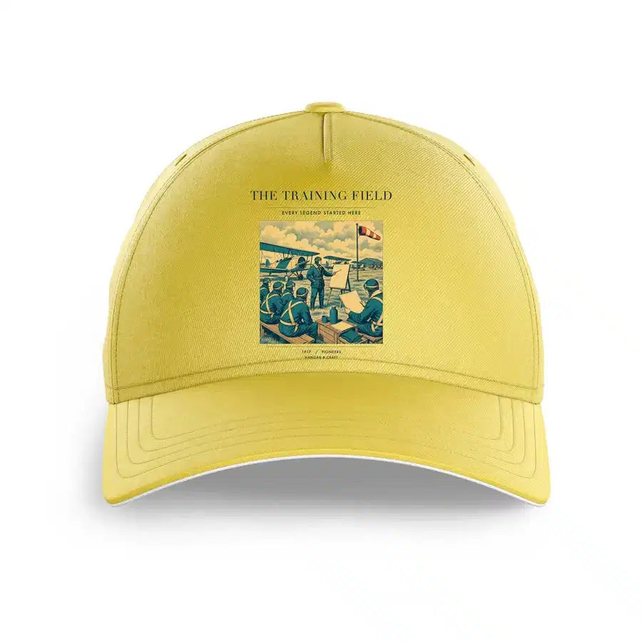 VINTAGE G4009 - The Training Field - Printed Hat design on yellow