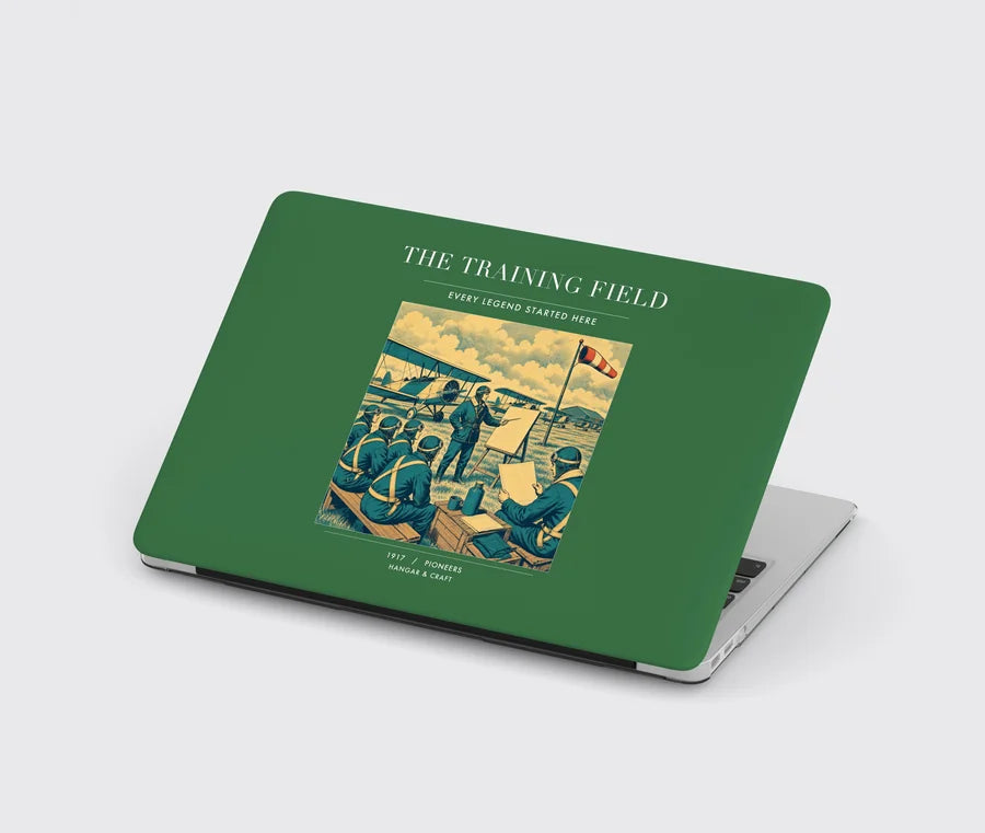 VINTAGE G4009 - The Training Field - Designed MacBook Cases design on green