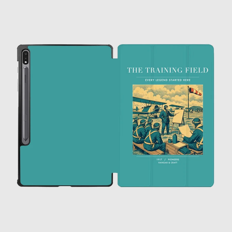 VINTAGE G4009 - The Training Field - Designed iPad & Samsung Tablet Cases design on turquoise samsung