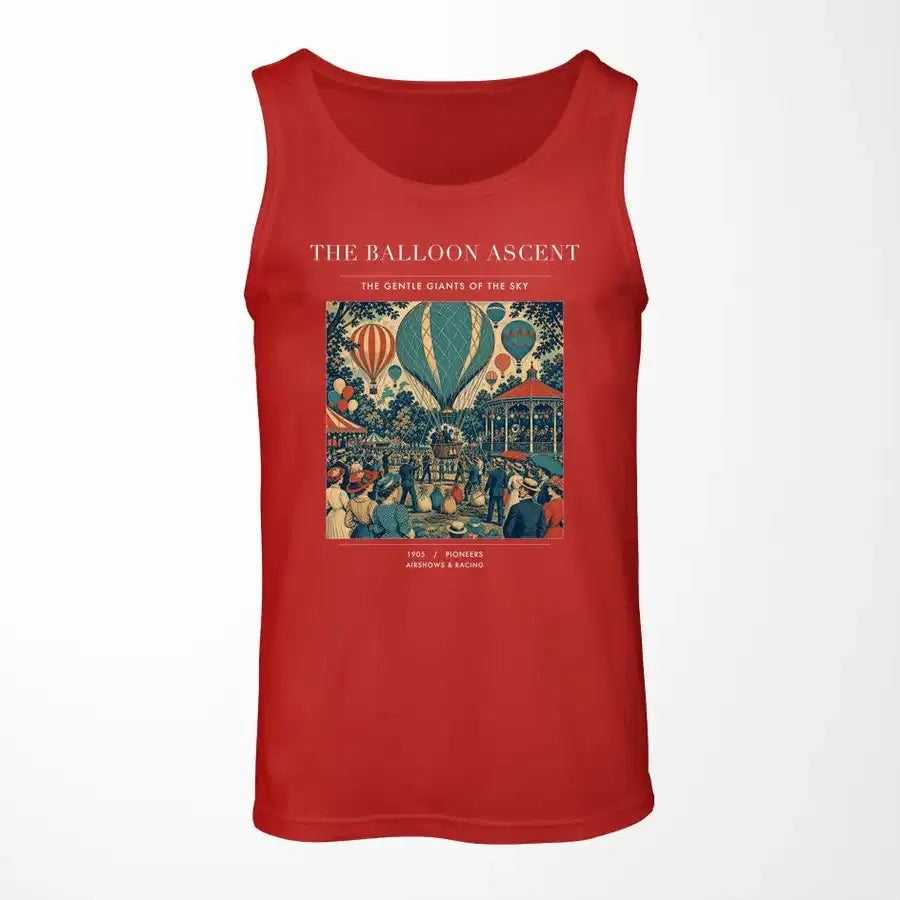 VINTAGE G4011 - The Balloon Ascent - Designed Tank Tops design on red