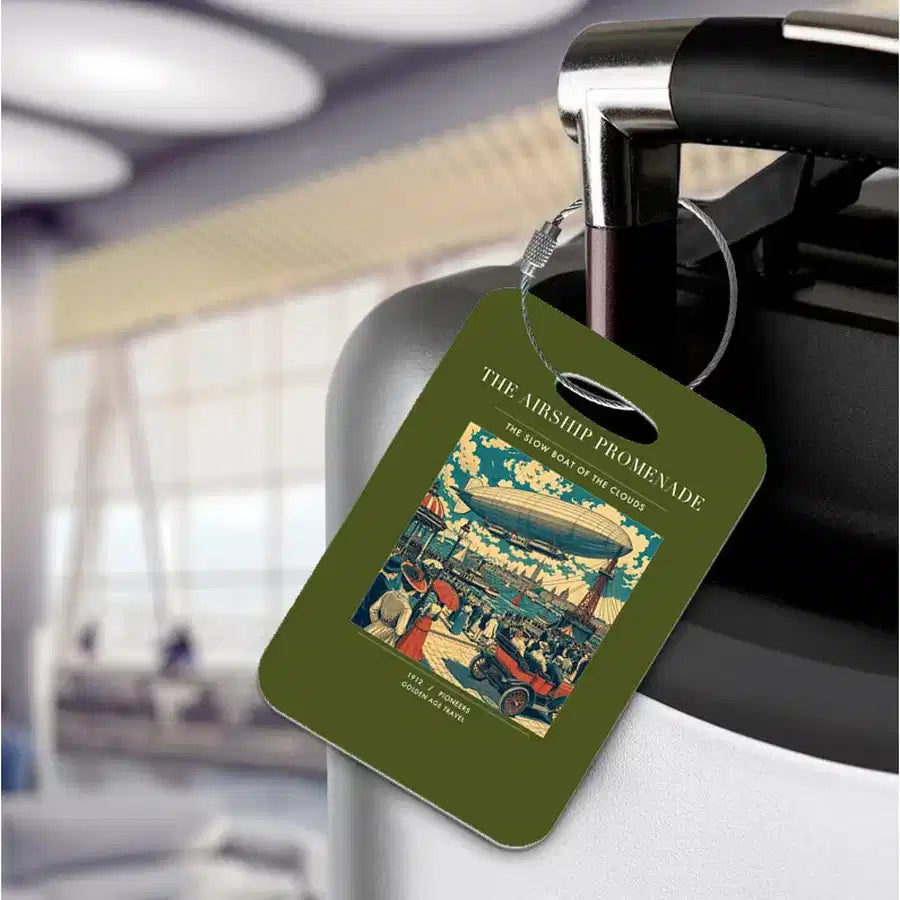 VINTAGE G4012 - The Airship Promenade - Acrylic Luggage Tags design on greenarmy