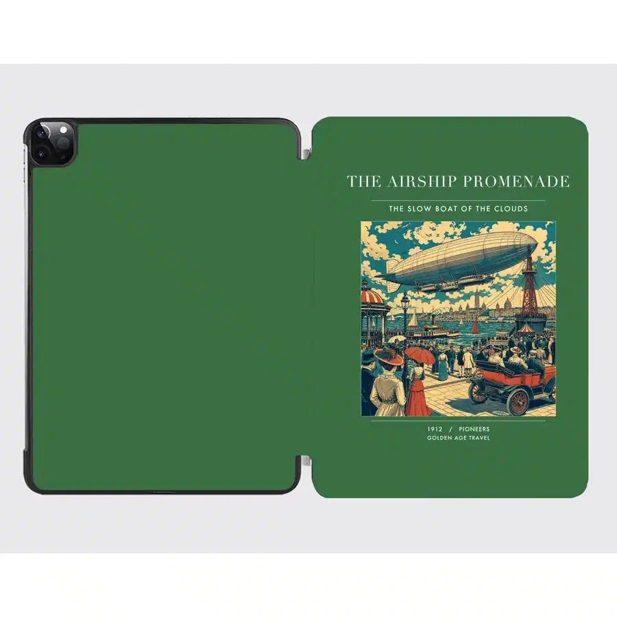 VINTAGE G4012 - The Airship Promenade - Designed iPad & Samsung Tablet Cases design on green ipad