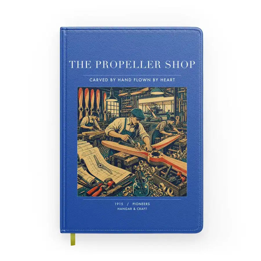 VINTAGE G4014 - The Propeller Shop - Designed Notebooks design on blue
