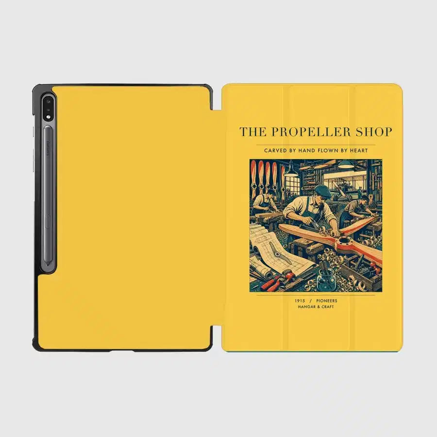 VINTAGE G4014 - The Propeller Shop - Designed iPad & Samsung Tablet Cases design on yellow samsung