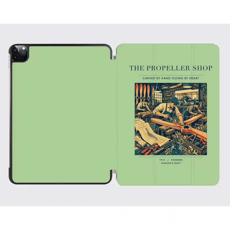 VINTAGE G4014 - The Propeller Shop - Designed iPad & Samsung Tablet Cases design on lightgreen ipad