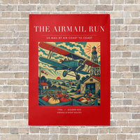 Thumbnail for VINTAGE G4015 - The Airmail Run - Vertical Canvas Prints design on red no-frame