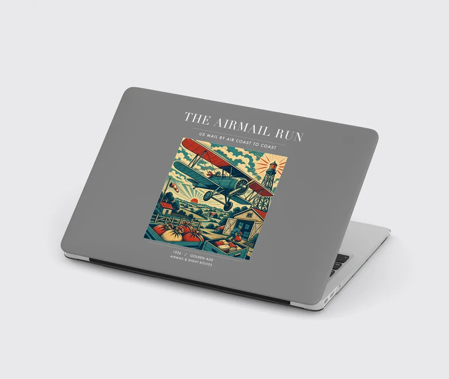VINTAGE G4015 - The Airmail Run - Designed MacBook Cases design on gray