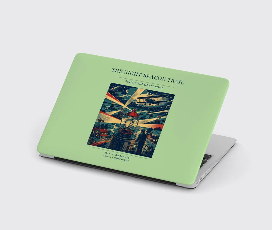 VINTAGE G4016 - The Night Beacon Trail - Designed MacBook Cases design on lightgreen