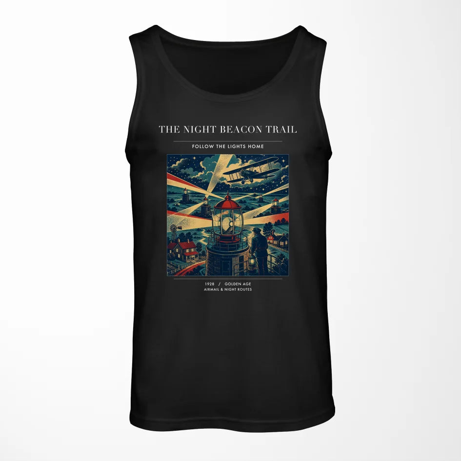 VINTAGE G4016 - The Night Beacon Trail - Designed Tank Tops design on black