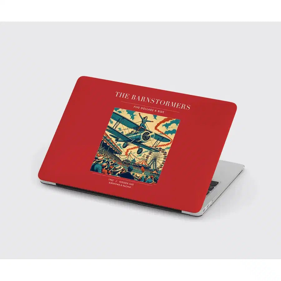 VINTAGE G4017 - The Barnstormers - Designed MacBook Cases design on red
