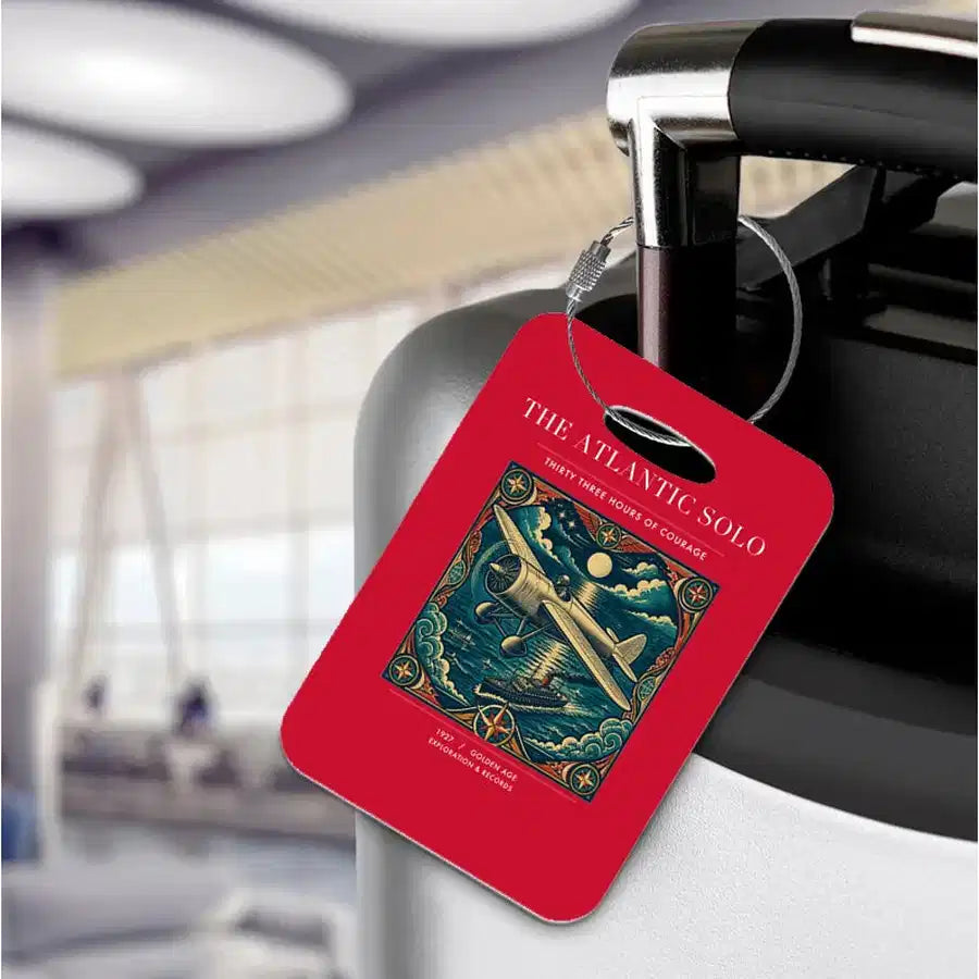 VINTAGE G4018 - The Atlantic Solo - Acrylic Luggage Tags design on red