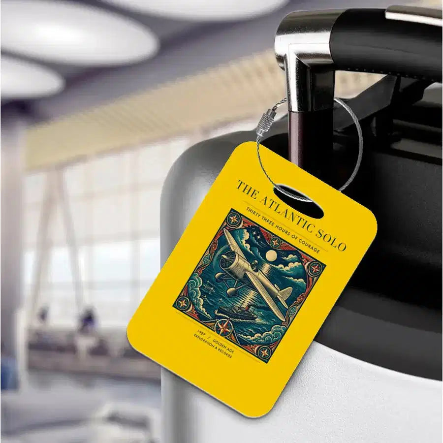 VINTAGE G4018 - The Atlantic Solo - Acrylic Luggage Tags design on yellow