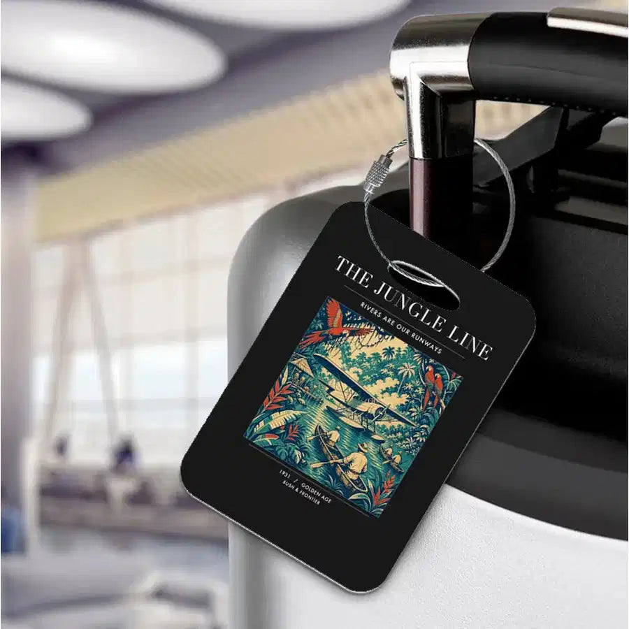 VINTAGE G4023 - The Jungle Line - Acrylic Luggage Tags design on black