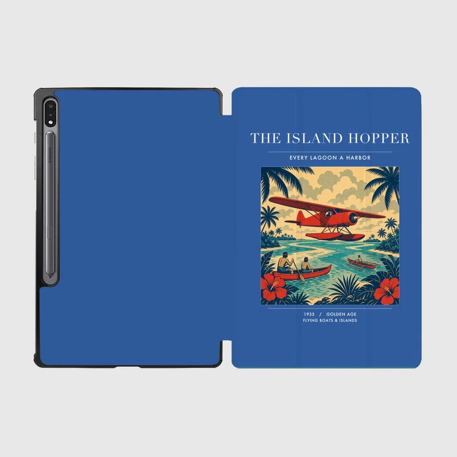 VINTAGE G4024 - The Island Hopper - Designed iPad & Samsung Tablet Cases design on blue samsung