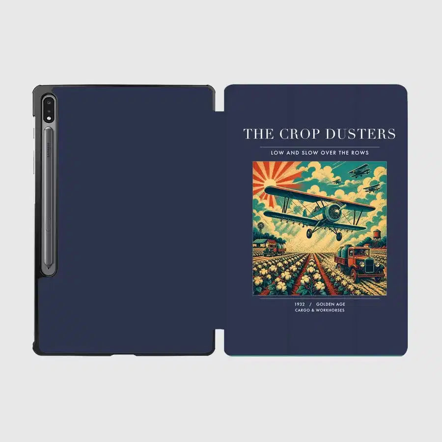 VINTAGE G4027 - The Crop Dusters - Designed iPad & Samsung Tablet Cases design on navyblue samsung