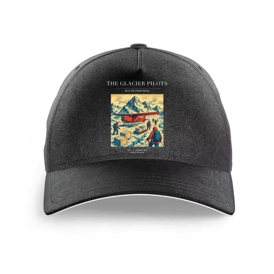 VINTAGE G4028 - The Glacier Pilots - Printed Hat design on black