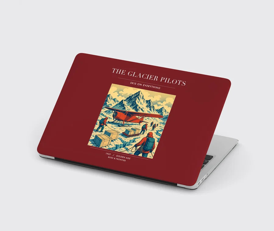 VINTAGE G4028 - The Glacier Pilots - Designed MacBook Cases design on darkred