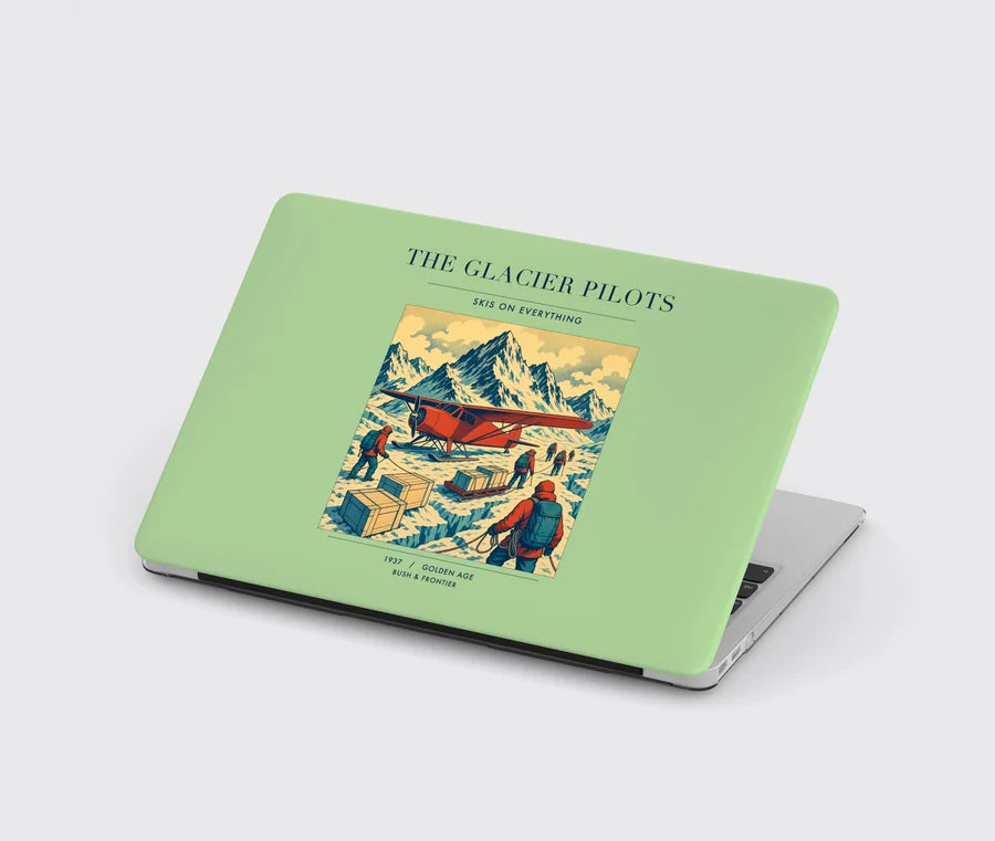 VINTAGE G4028 - The Glacier Pilots - Designed MacBook Cases design on lightgreen