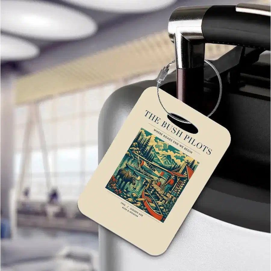 VINTAGE G4029 - The Bush Pilots - Acrylic Luggage Tags design on beige
