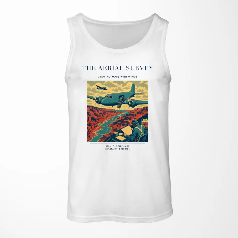 VINTAGE G4031 - The Aerial Survey - Designed Tank Tops design on white