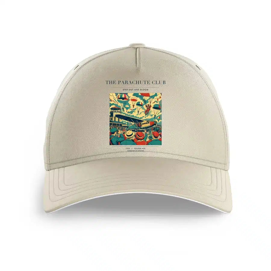 VINTAGE G4032 - The Parachute Club - Printed Hat design on beige
