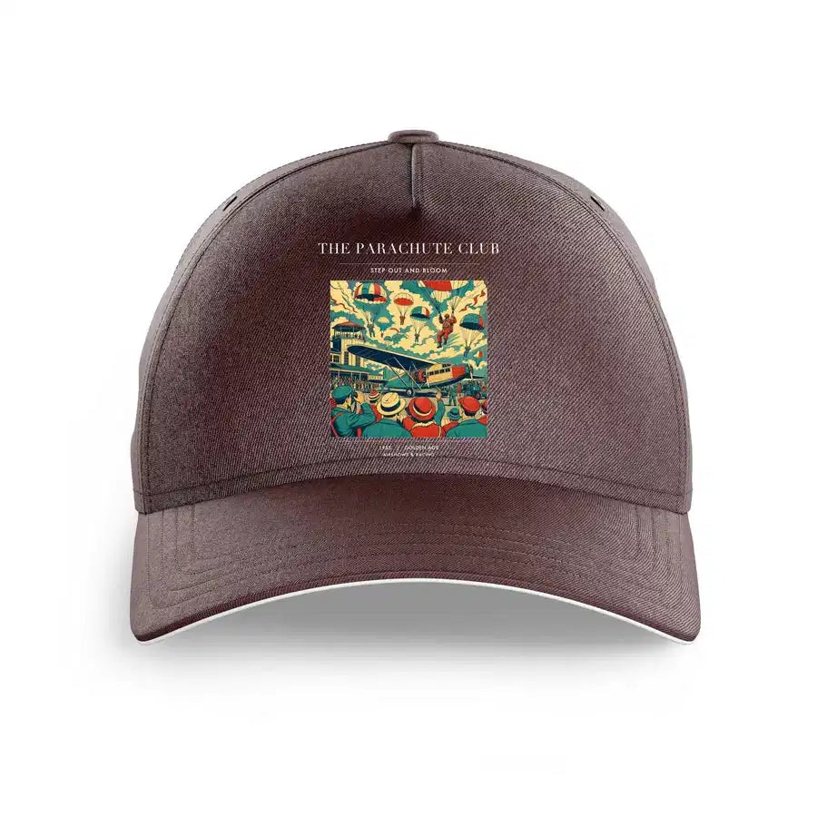 VINTAGE G4032 - The Parachute Club - Printed Hat design on brown