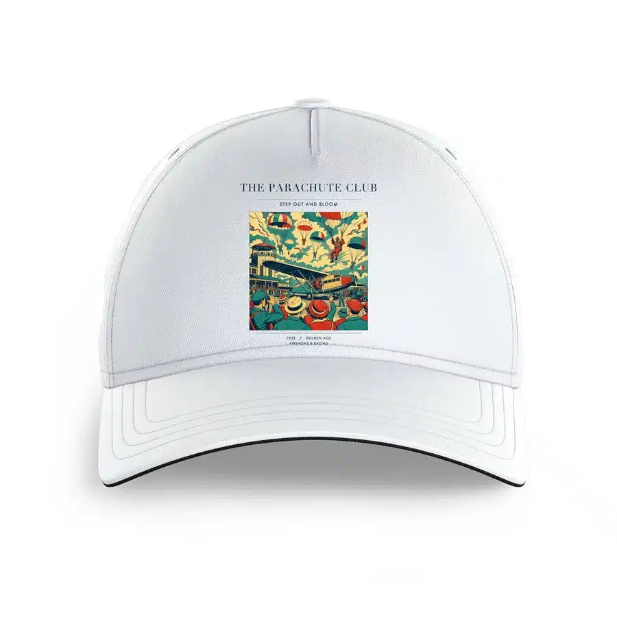 VINTAGE G4032 - The Parachute Club - Printed Hat design on white