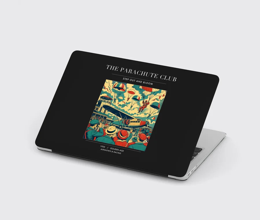 VINTAGE G4032 - The Parachute Club - Designed MacBook Cases design on black