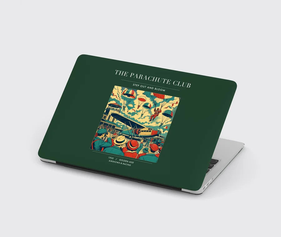 VINTAGE G4032 - The Parachute Club - Designed MacBook Cases design on darkgreen