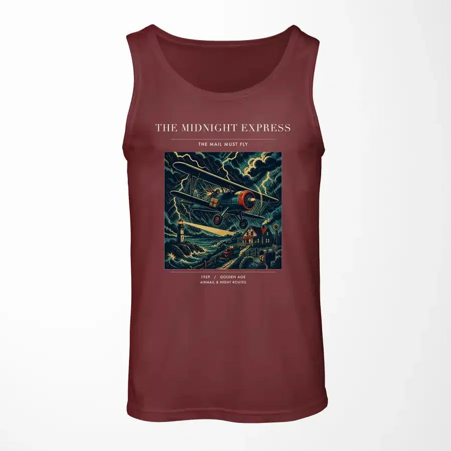VINTAGE G4033 - The Midnight Express - Designed Tank Tops design on darkred