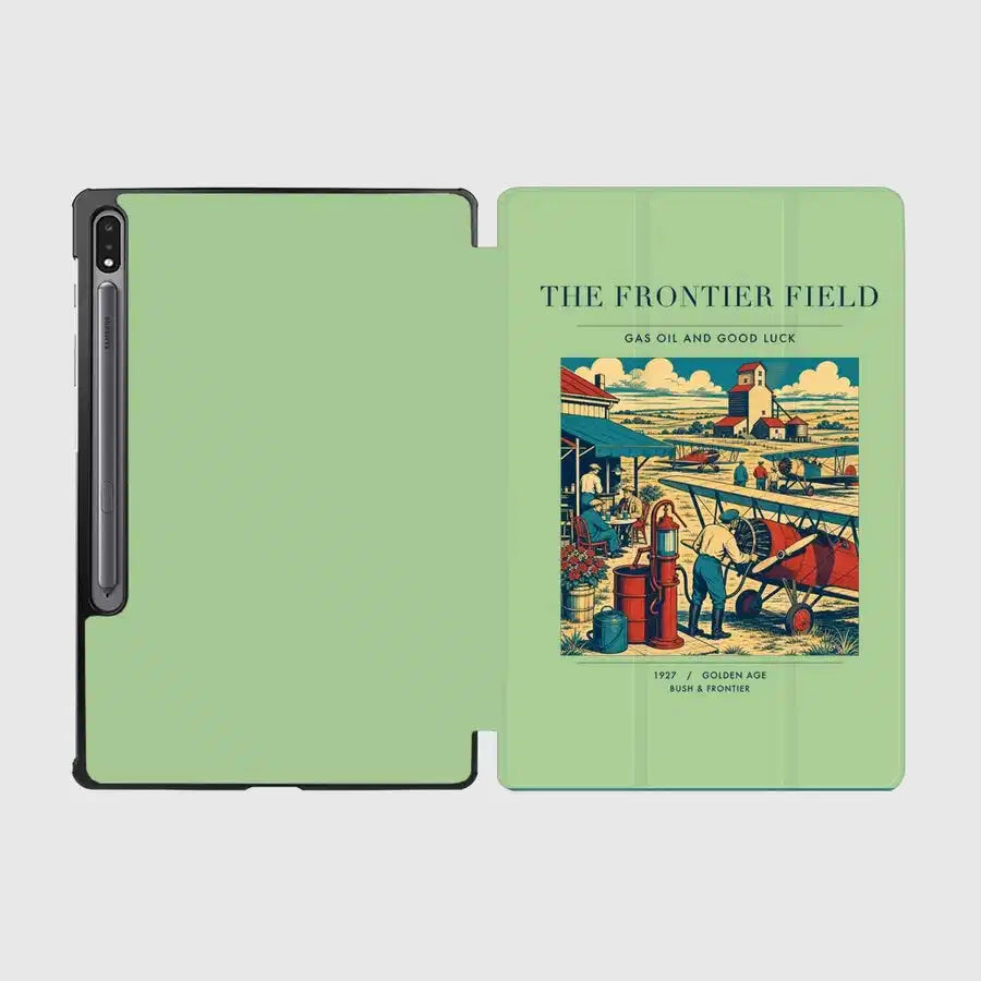 VINTAGE G4034 - The Frontier Field - Designed iPad & Samsung Tablet Cases design on lightgreen samsung