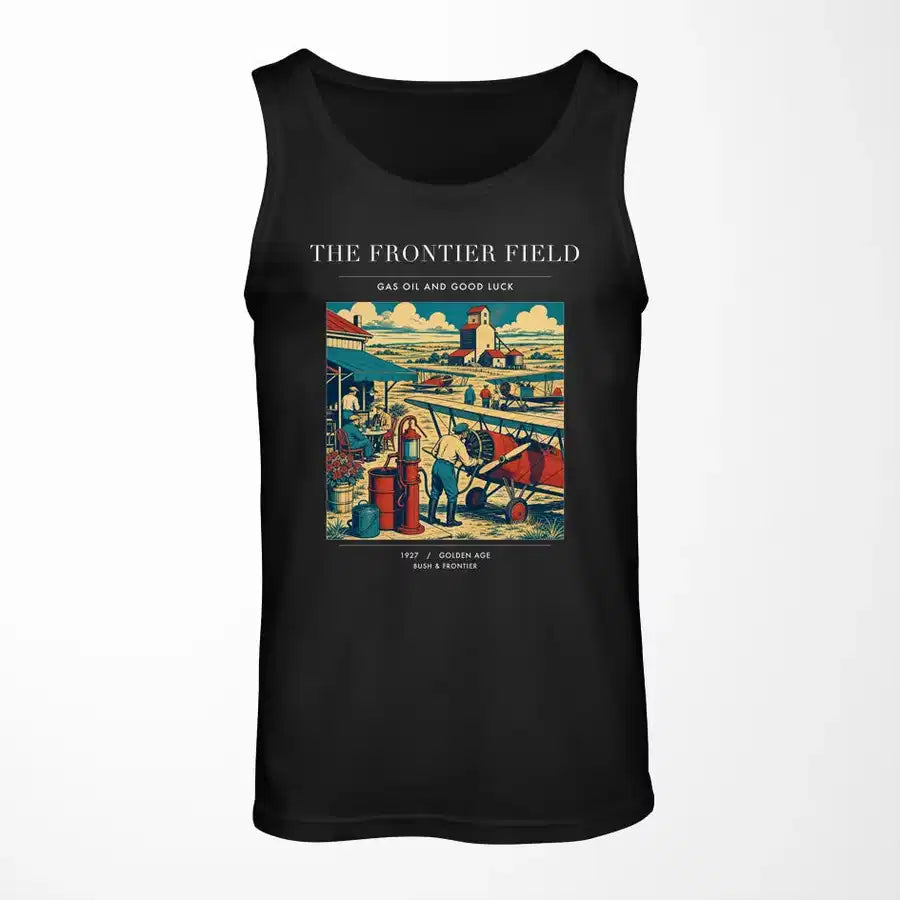VINTAGE G4034 - The Frontier Field - Designed Tank Tops design on black