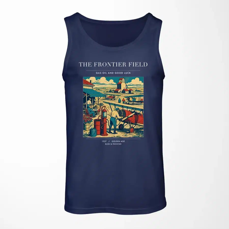 VINTAGE G4034 - The Frontier Field - Designed Tank Tops design on darkblue