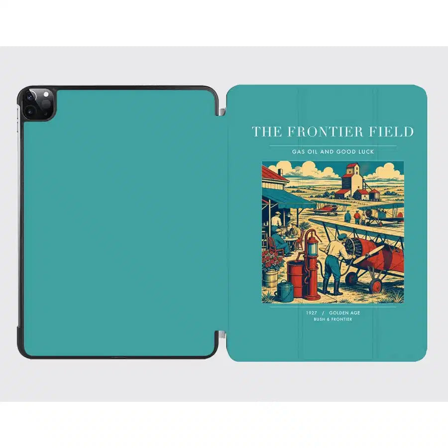 VINTAGE G4034 - The Frontier Field - Designed iPad & Samsung Tablet Cases design on turquoise ipad