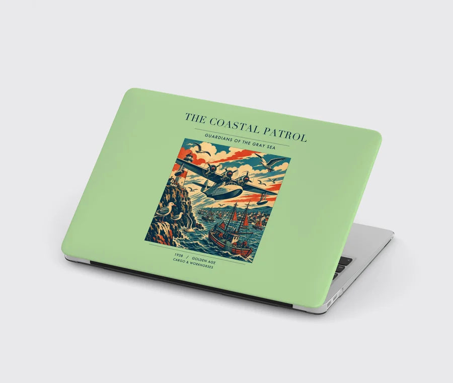 VINTAGE G4035 - The Coastal Patrol - Designed MacBook Cases design on lightgreen