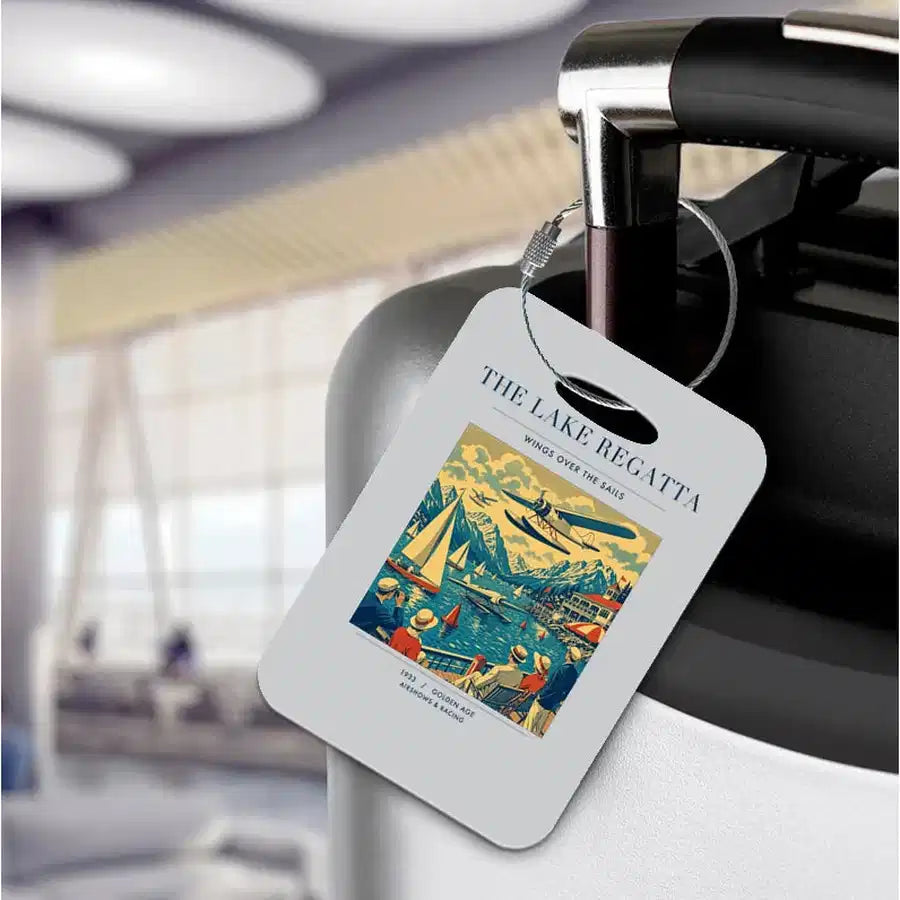 VINTAGE G4039 - The Lake Regatta - Acrylic Luggage Tags design on lightgray