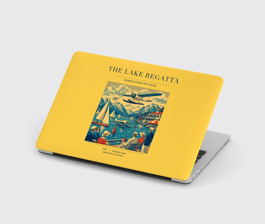 VINTAGE G4039 - The Lake Regatta - Designed MacBook Cases design on yellow