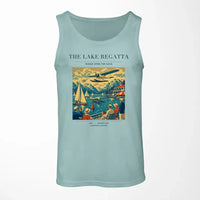 Thumbnail for VINTAGE G4039 - The Lake Regatta - Designed Tank Tops design on lightgreen