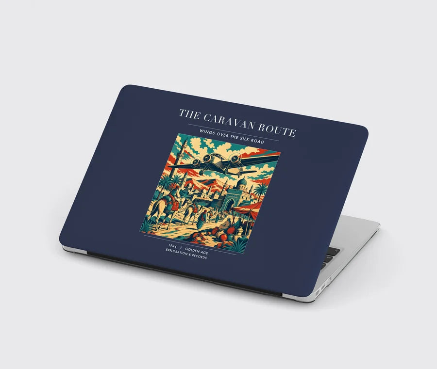 VINTAGE G4040 - The Caravan Route - Designed MacBook Cases design on navyblue
