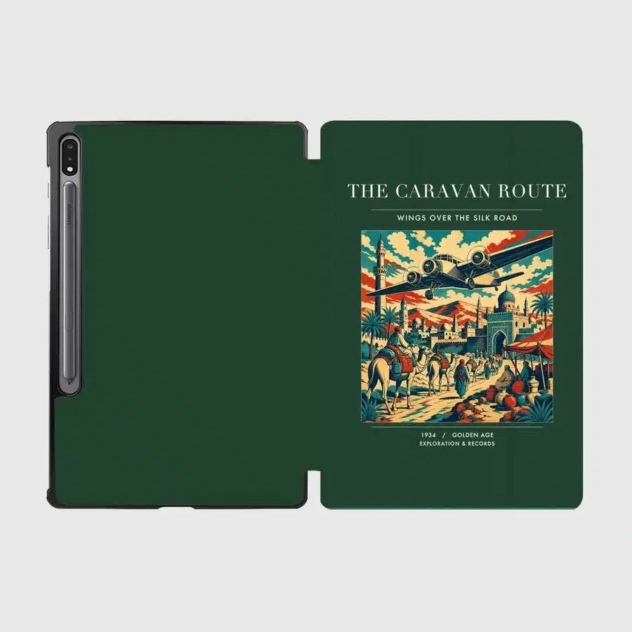 VINTAGE G4040 - The Caravan Route - Designed iPad & Samsung Tablet Cases design on darkgreen samsung