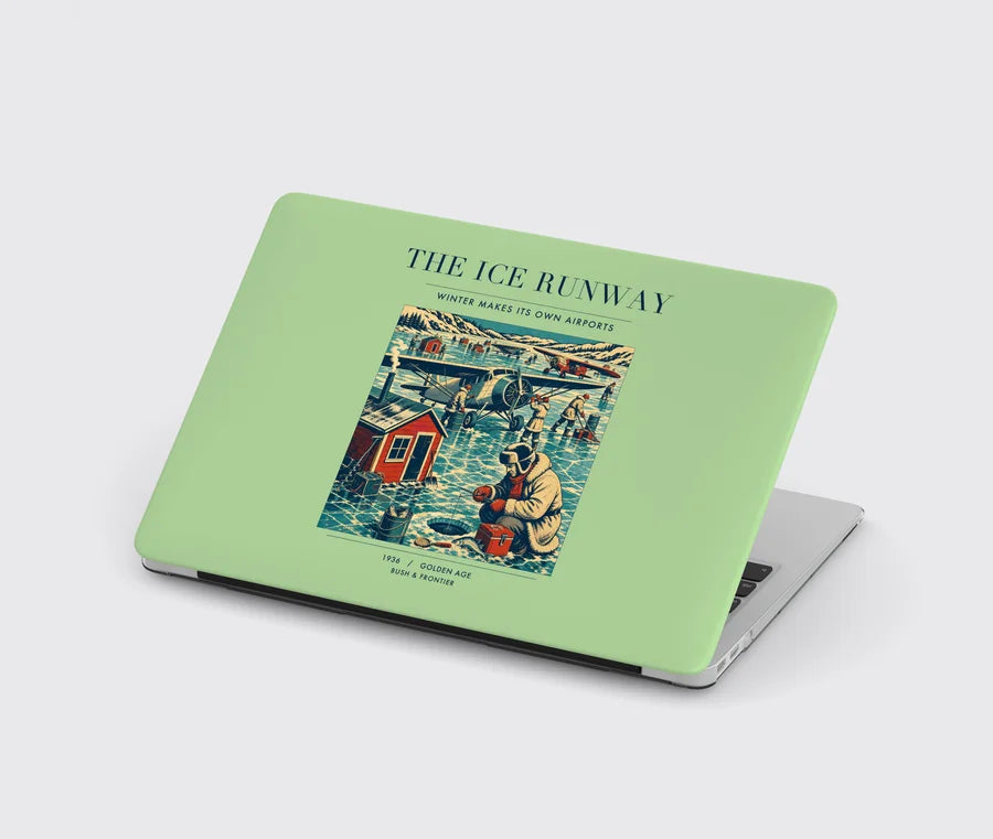 VINTAGE G4041 - The Ice Runway - Designed MacBook Cases design on lightgreen