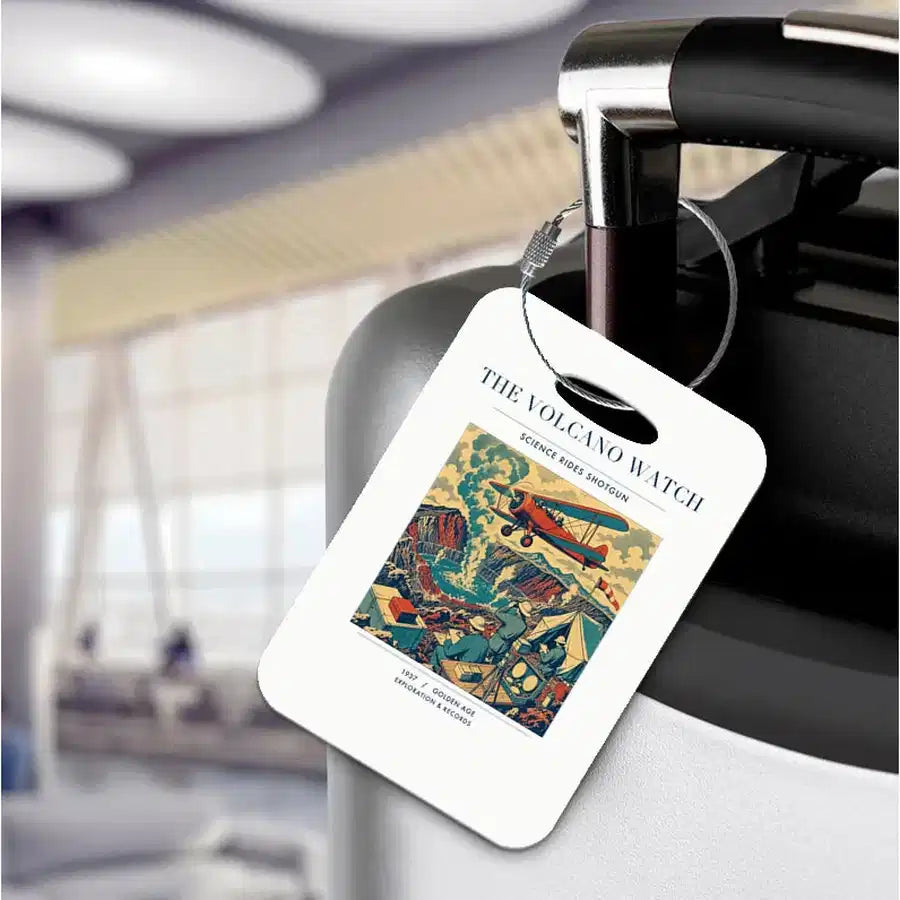 VINTAGE G4042 - The Volcano Watch - Acrylic Luggage Tags design on white