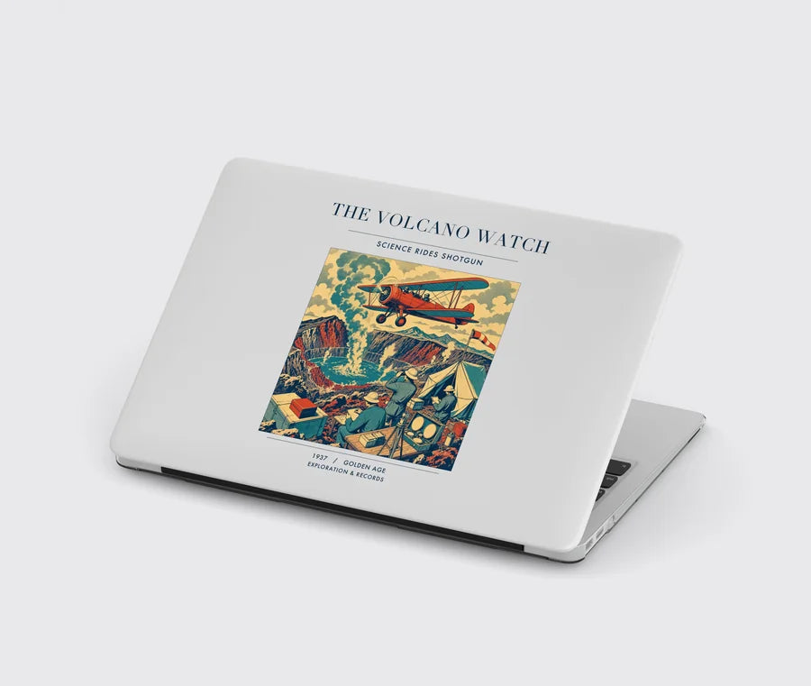 VINTAGE G4042 - The Volcano Watch - Designed MacBook Cases design on lightgray