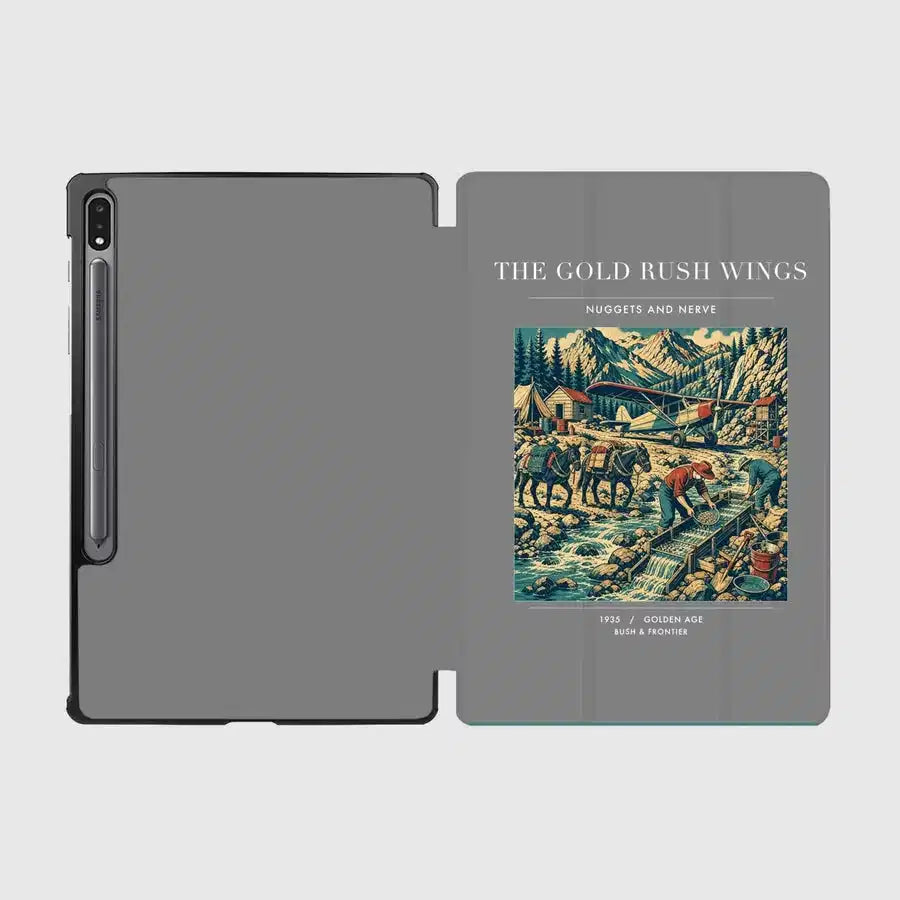 VINTAGE G4043 - The Gold Rush Wings - Designed iPad & Samsung Tablet Cases design on gray samsung