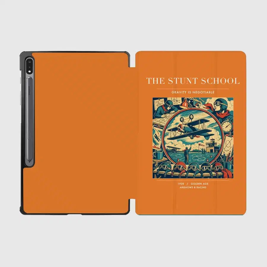 VINTAGE G4044 - The Stunt School - Designed iPad & Samsung Tablet Cases design on orange samsung