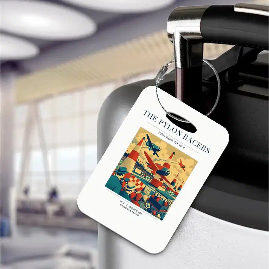 VINTAGE G4046 - The Pylon Racers - Acrylic Luggage Tags design on white
