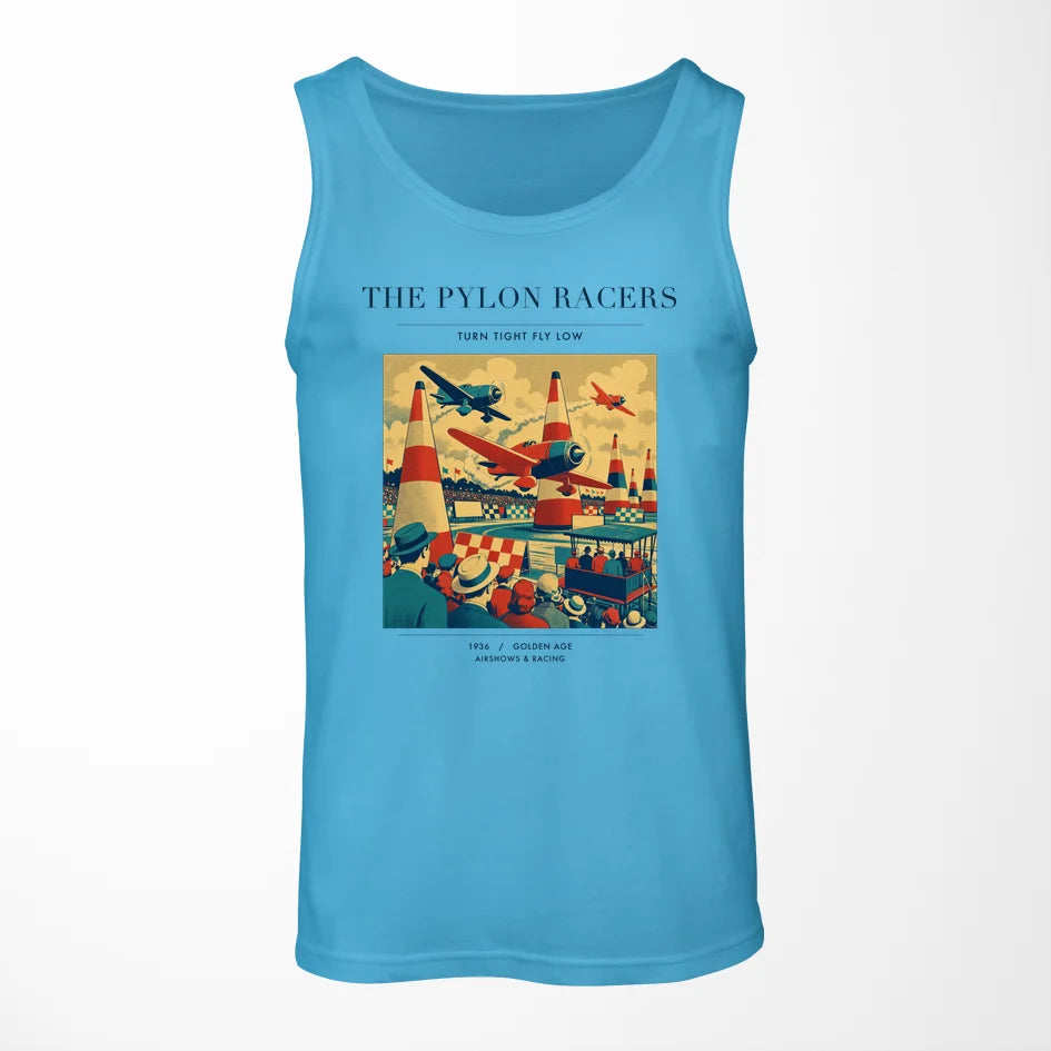 VINTAGE G4046 - The Pylon Racers - Designed Tank Tops design on skyblue